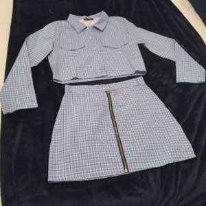 Clueless Blue Plaid skirt set